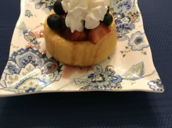 Strawberry and blueberry shortcake for dessert