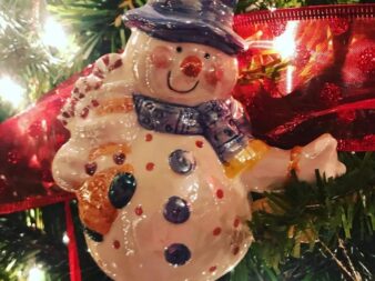 Glass snowman Christams tree decoration